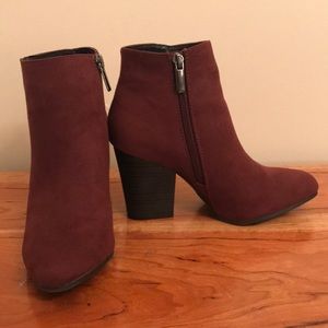 Burgundy booties